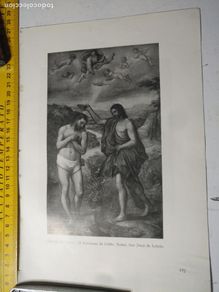 Arte: año 1935 - religiosa - el bautismo de cristo , san juan de letran